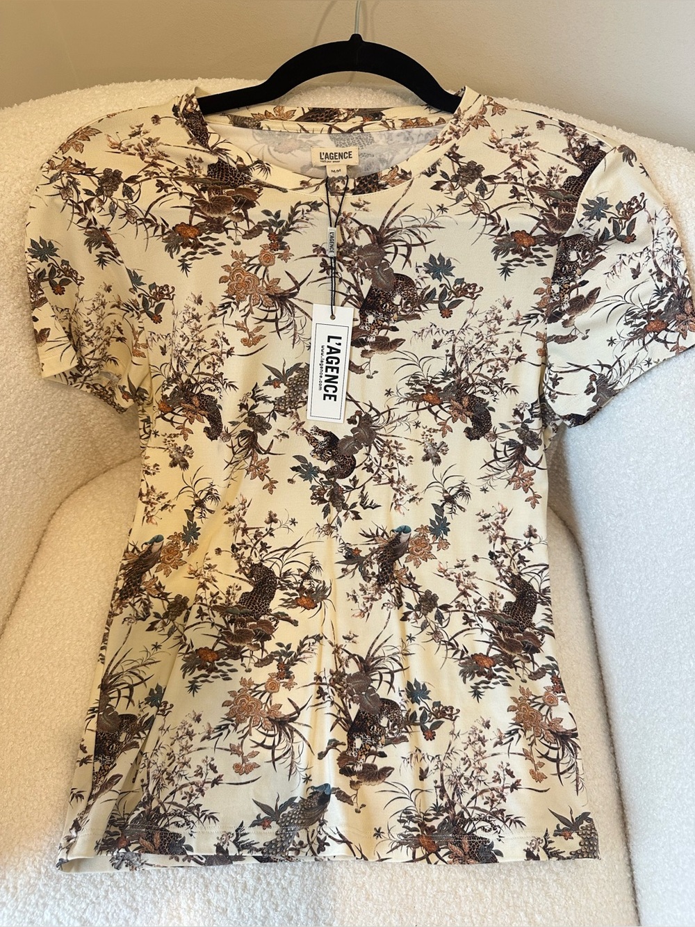 NWT L'AGENCE Ressi Tapestry Jungle Print Tee